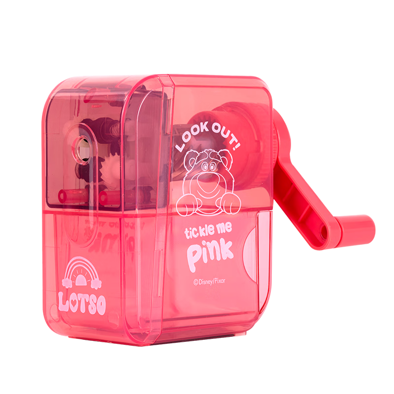 Disney Student Hand-Crank Pencil Sharpener, Automatic Lead-Feeding Transparent Pencil Sharpener, Elementary School Stationery Learning Supplies Graduation Gift