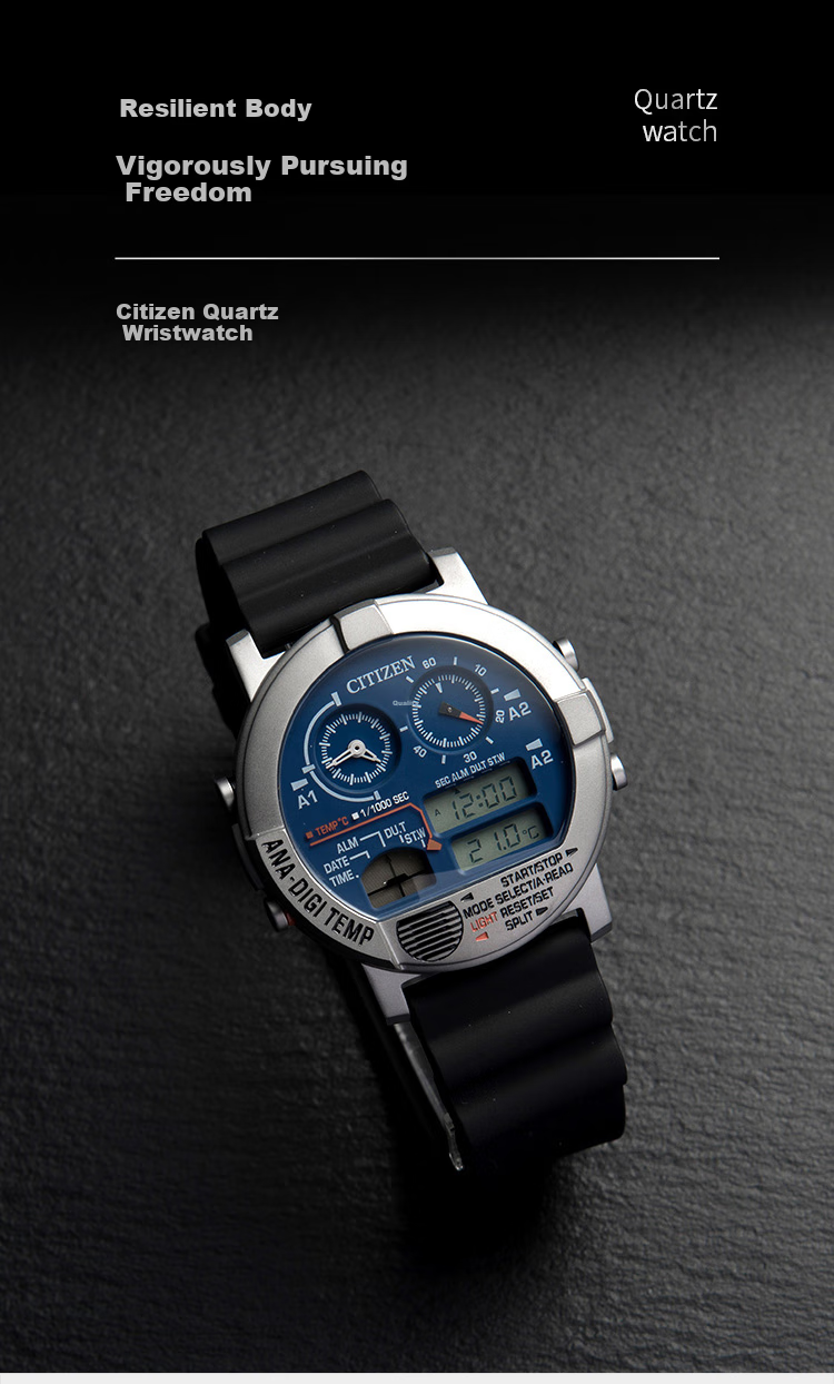 CITIZEN Watch for Men, Japanese And Korean Style, Starship Quartz Watch with Blue Dial And PU Strap, Gift for Students Or Boyfriends, JG0070-20L 1