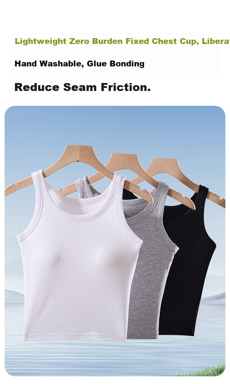 MiiOW Women's Racerback Camisole with Built-In Bra Pads, Short T-Shirt Undershirt for Layering, 2026 Black M 7