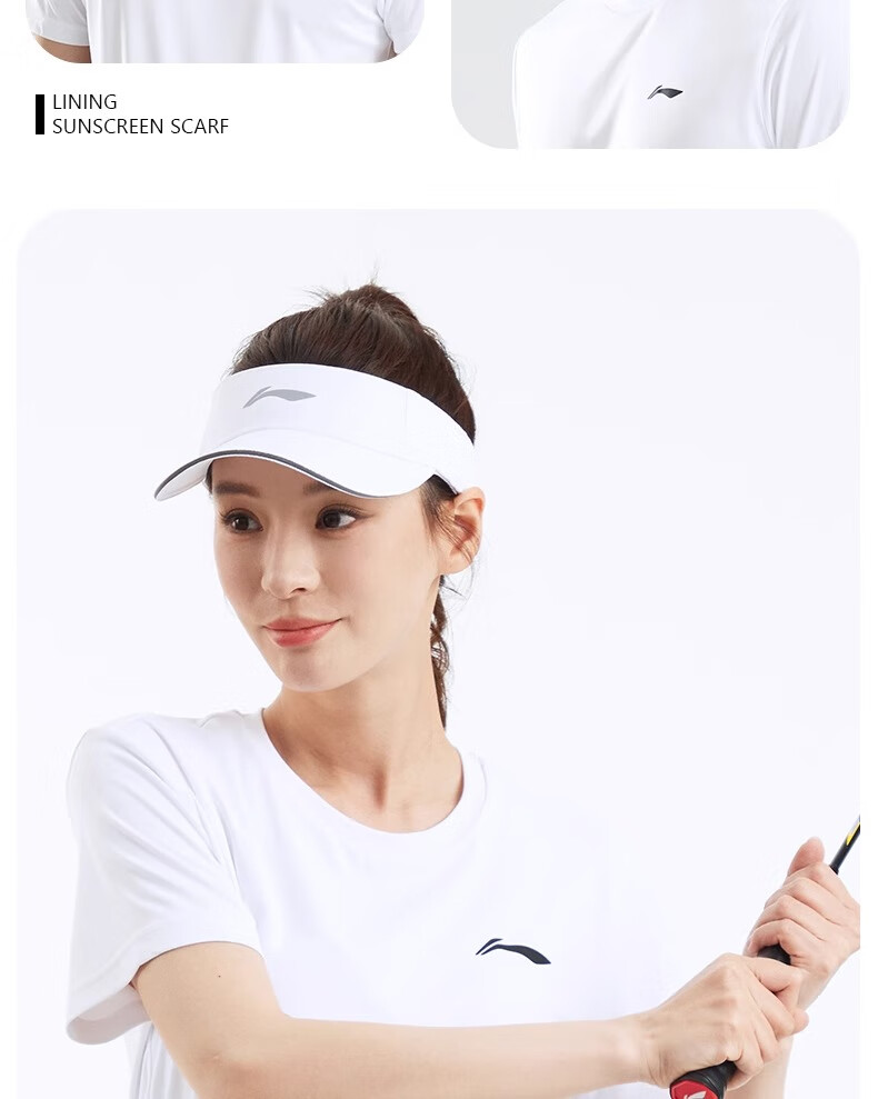 Li-Ning Visor Cap for Men And Women, Summer Sun Hat, Outdoor Hiking UV Protection Cap, Marathon Running Tennis Cap, Lightweight Sun Hat 17