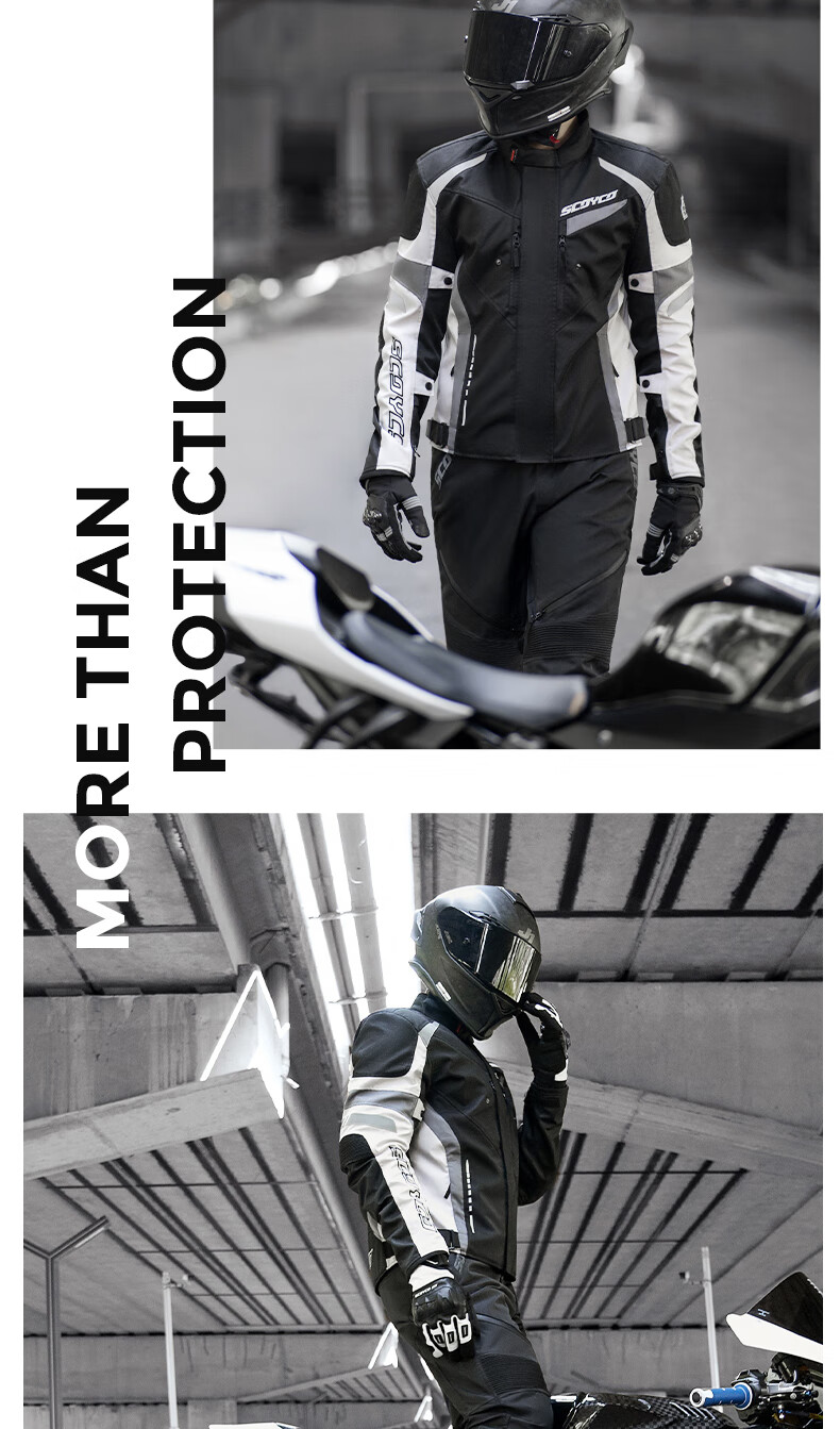 SCOYCO Motorcycle Riding Suit, Racing-Style Protective Gear, Anti-Fall, Windproof, Wear-Resistant, Specialized Equipment for Men, All Seasons 24