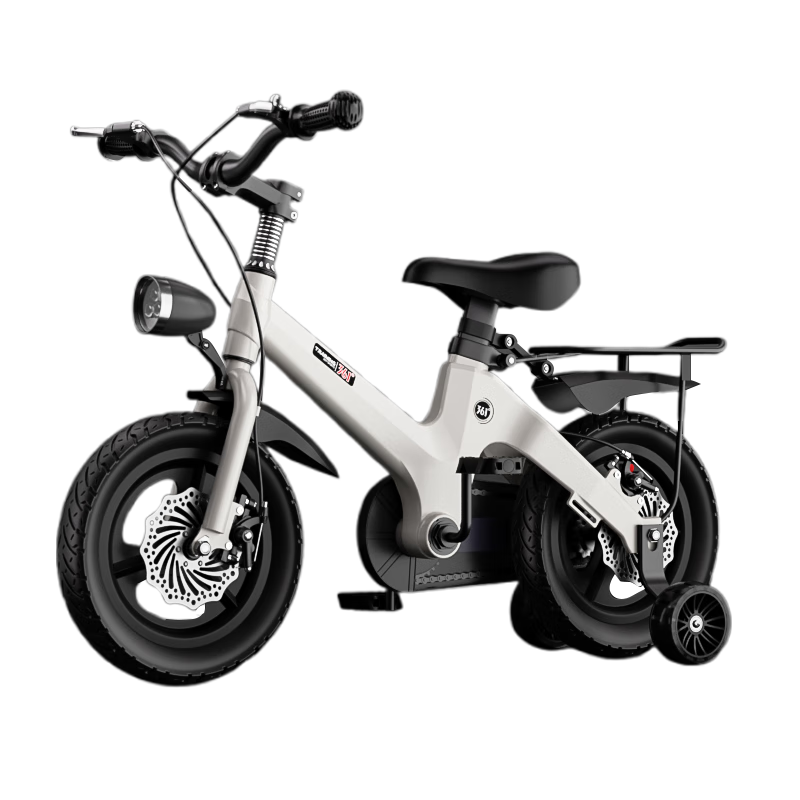 361° Children's Bicycle for Ages 3-6 Dual Disc Brake Baby Pedal Bike for Boys And Girls with Training Wheels 16-Inch White