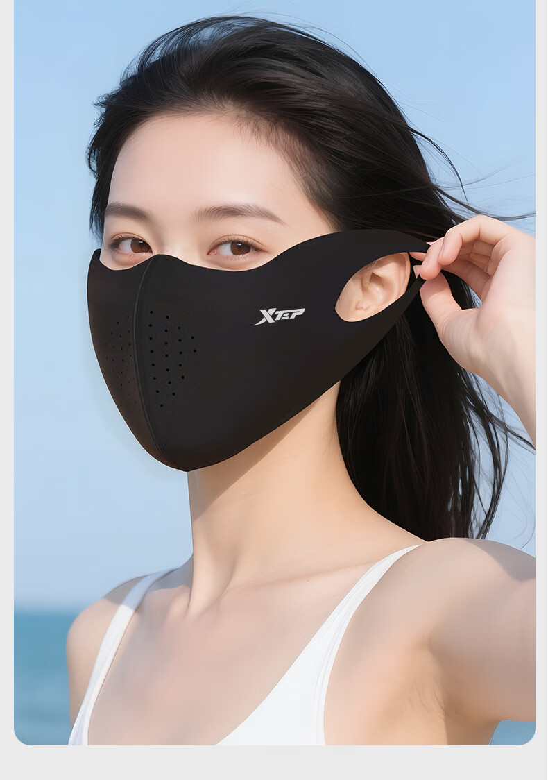 XTEP Sun Protection Face Mask [Set of 3], Full-Face Ice Silk Mask for Women, UV Protection Face Cover, Summer High-Quality Breathable 19