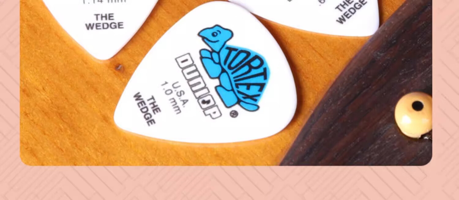 DUNLOP Colored Little Turtle Guitar Picks, Acoustic Folk String Skimming Quick Play, 424R Series, 6 Picks with Varying Thickness 20