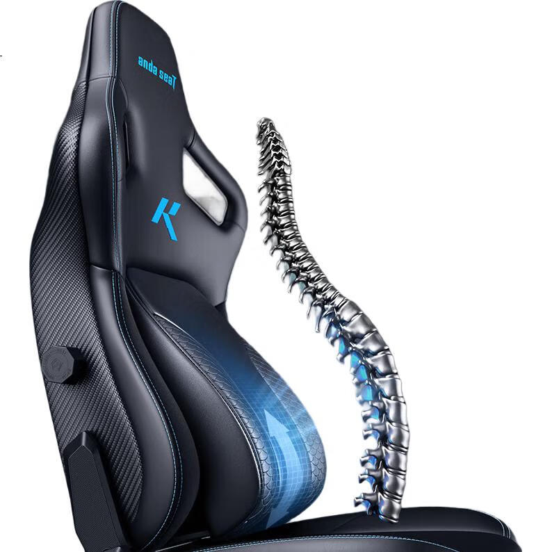 Игровое кресло andaseaT Qilin Wangzuo 2.0, эргономичное, с подставкой для ног, синее