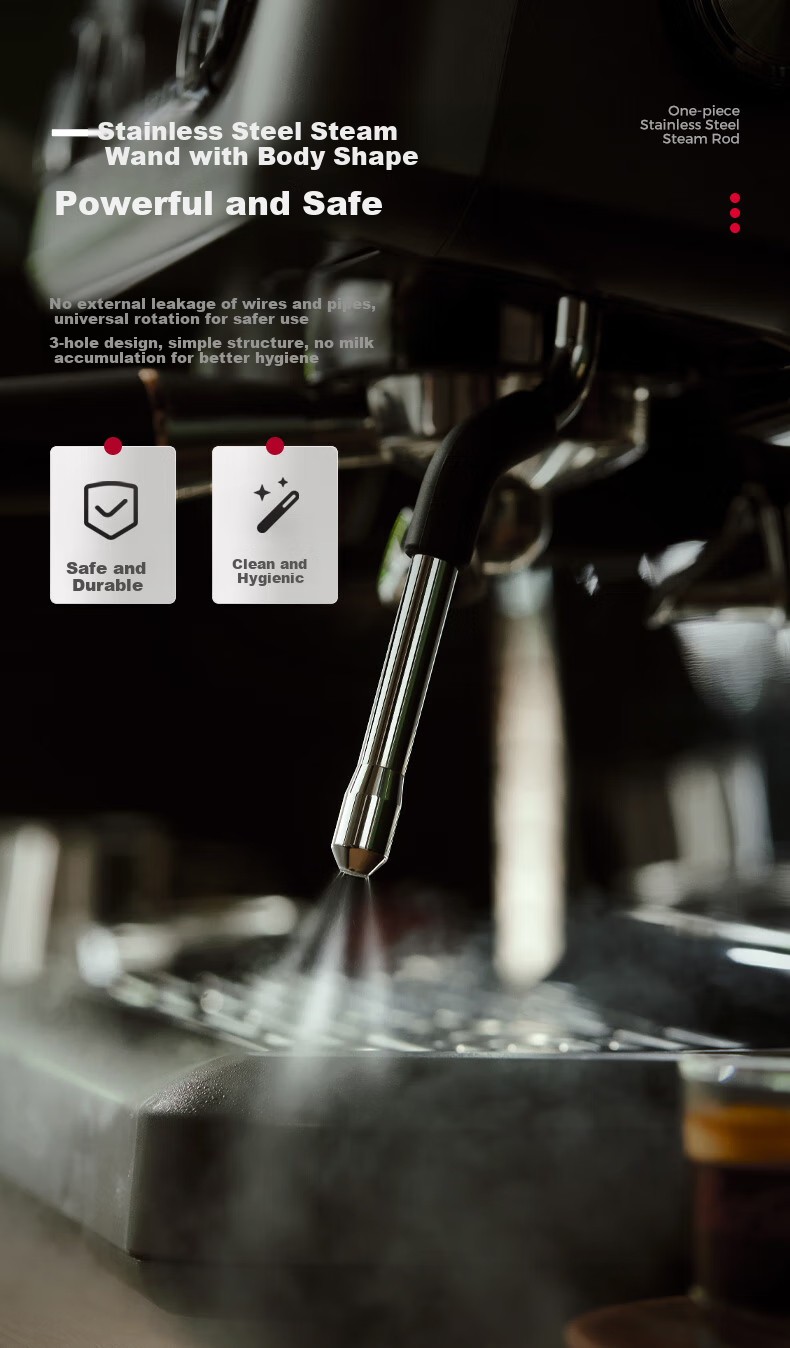 Barsetto [Brand Subsidy 15%] Baisengtu V1 Semi-Commercial Coffee Machine, Small Home Use Fully Automatic Dual Heating Italian Milk Frother Electric Fresh Ground Bean Grinder All-In Machine - Black 10