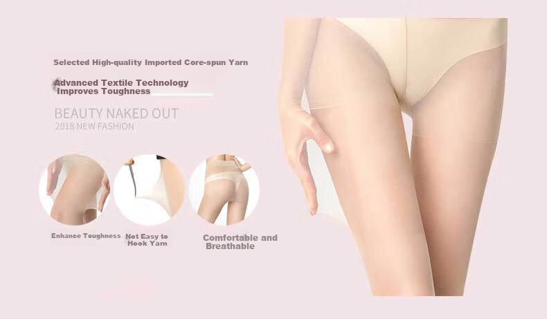 LangSha Ultra-Thin Pantyhose for Women with Added Crotch, Elastic, Sexy, Durable, Flesh-Colored, Bare-Leg Base Layer Stockings 3