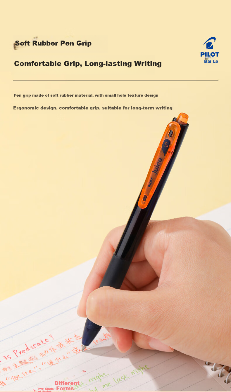 PILOT JUICE Gel Pen, Colorful Retractable Pen, Signature Pen, Water-Based Pen, Student Planner Pen, Stationery Office Supplies, LJU-15 0.5mm, Neon Apricot 8