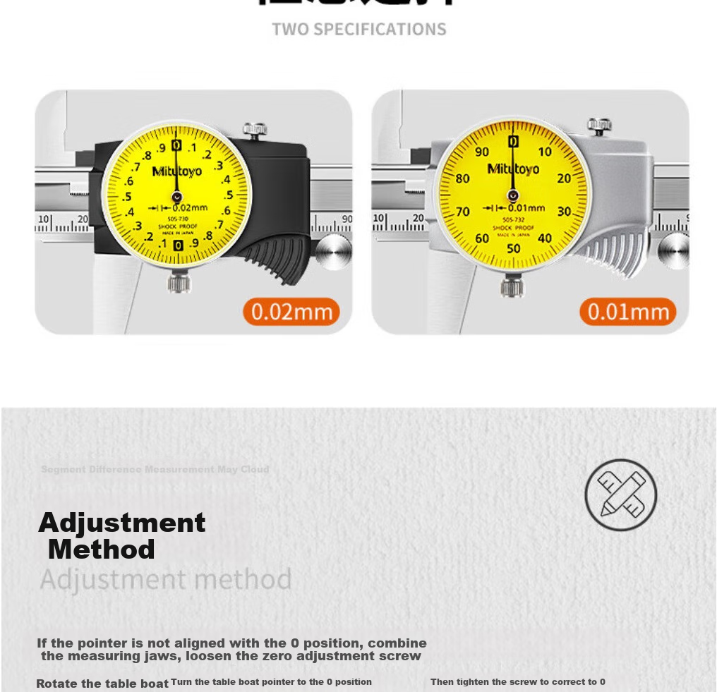 Mitutoyo Mitutoyo Dial Caliper Vernier Caliper High Precision 505-731/0 Black Case Mitutoyo Authorized 4