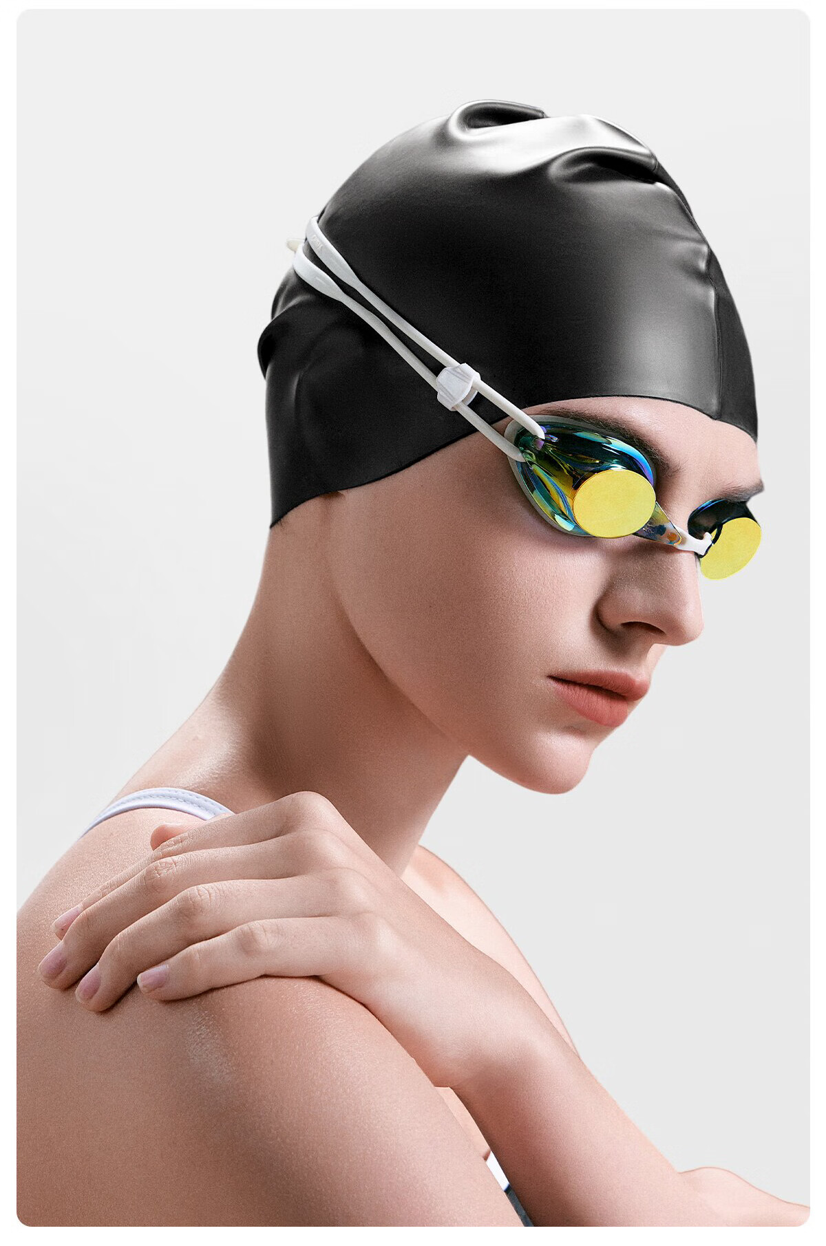PULASSI Women's Swimming Goggles HD Anti-Fog Waterproof Comfortable Pressure-Free Professional Adult Swim Glasses Sakura White 200° 14