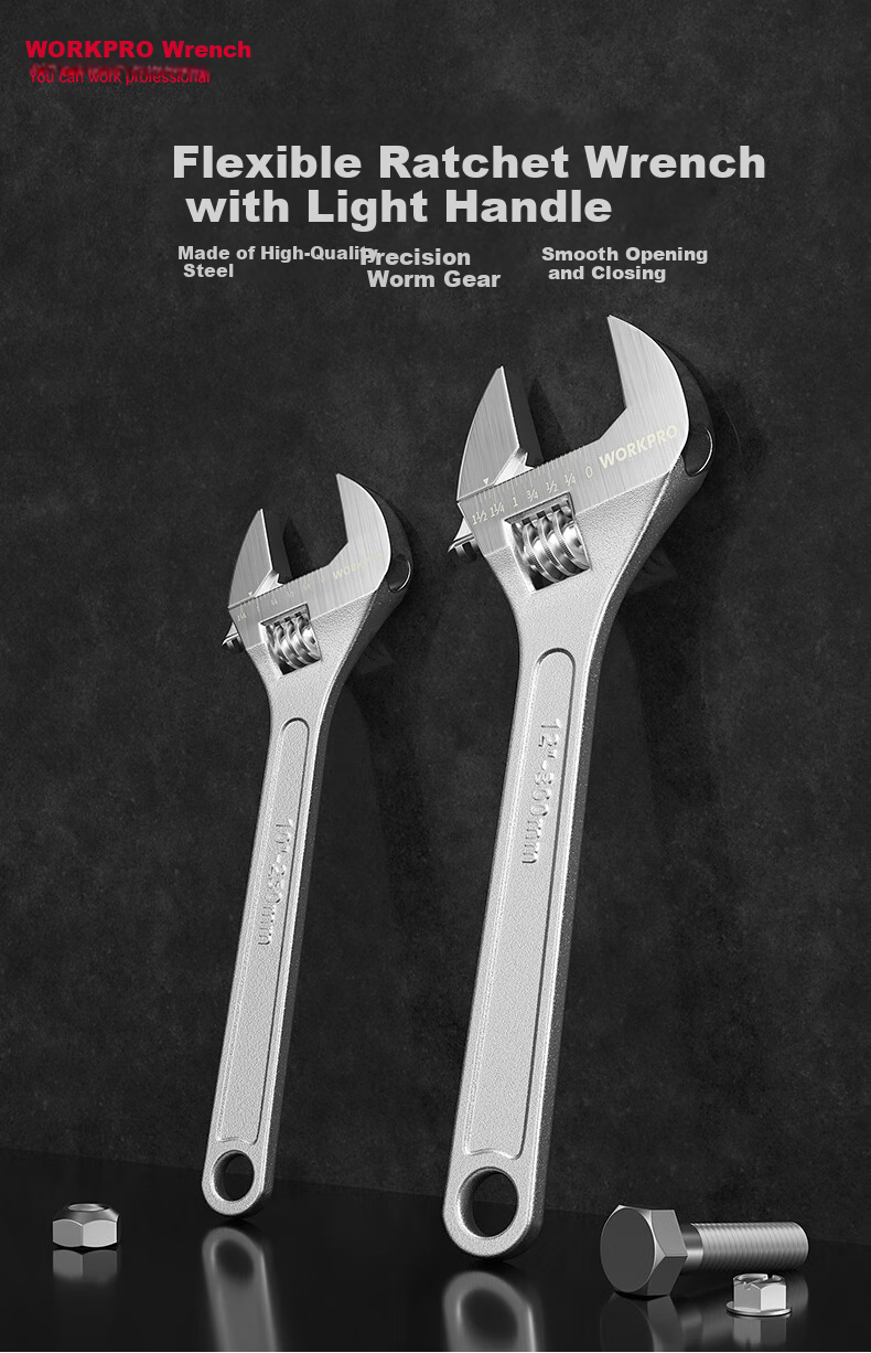 WORKPRO Universal Wrench, Hexagon Linkage Wrench, Box-End Wrench, Adjustable Wrench, Multi-Functional Auto Repair Tool 2