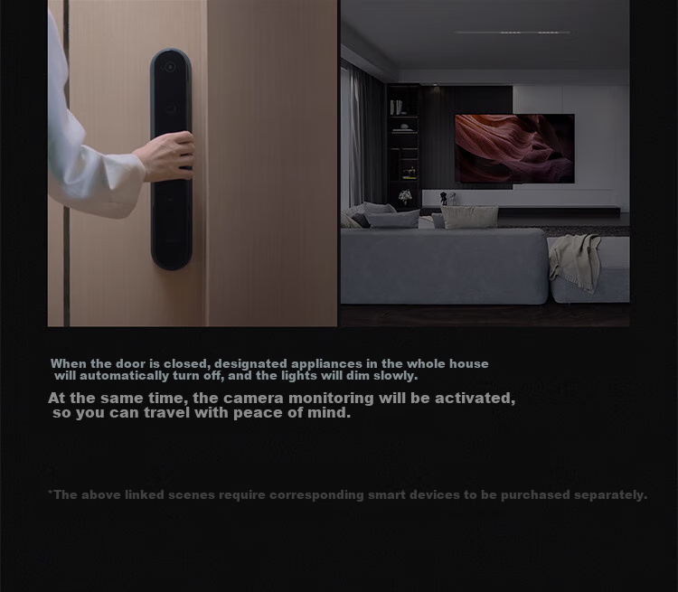 Aqara Smart Door Lock D100 Fully Automatic Sliding Fingerprint Lock, Integrated with Mijia APP/iOS HomeKit, Carbon Black 9