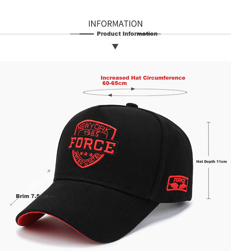 RED DRAGONFLY Men's Hat, Large Head Circumference, All-Season Sun Protection Hat, Fashionable Sunhat, Outdoor Sports Embroidered Sun Visor Baseball Cap 20