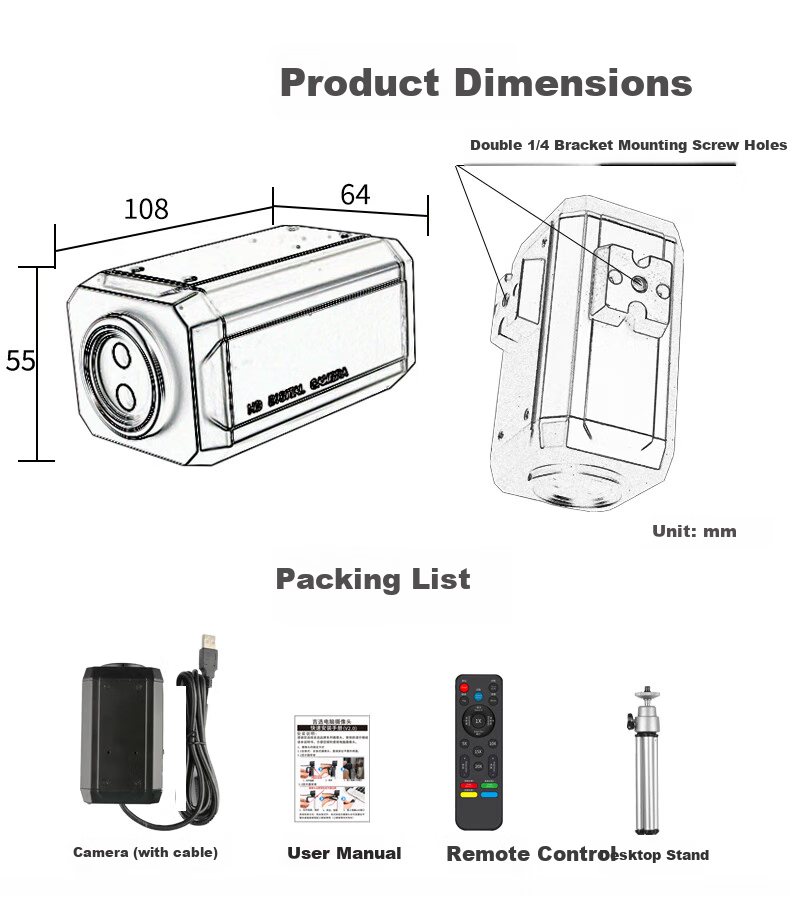 GESOBYTE C950Ultra 4K HD Live Streaming Dual-Lens Camera, 20x Hybrid Zoom, Computer Microphone, Plug-And for E-Commerce, Influencers, Interviews, Video Calls, Meetings, Laptop And Desktop Use 8