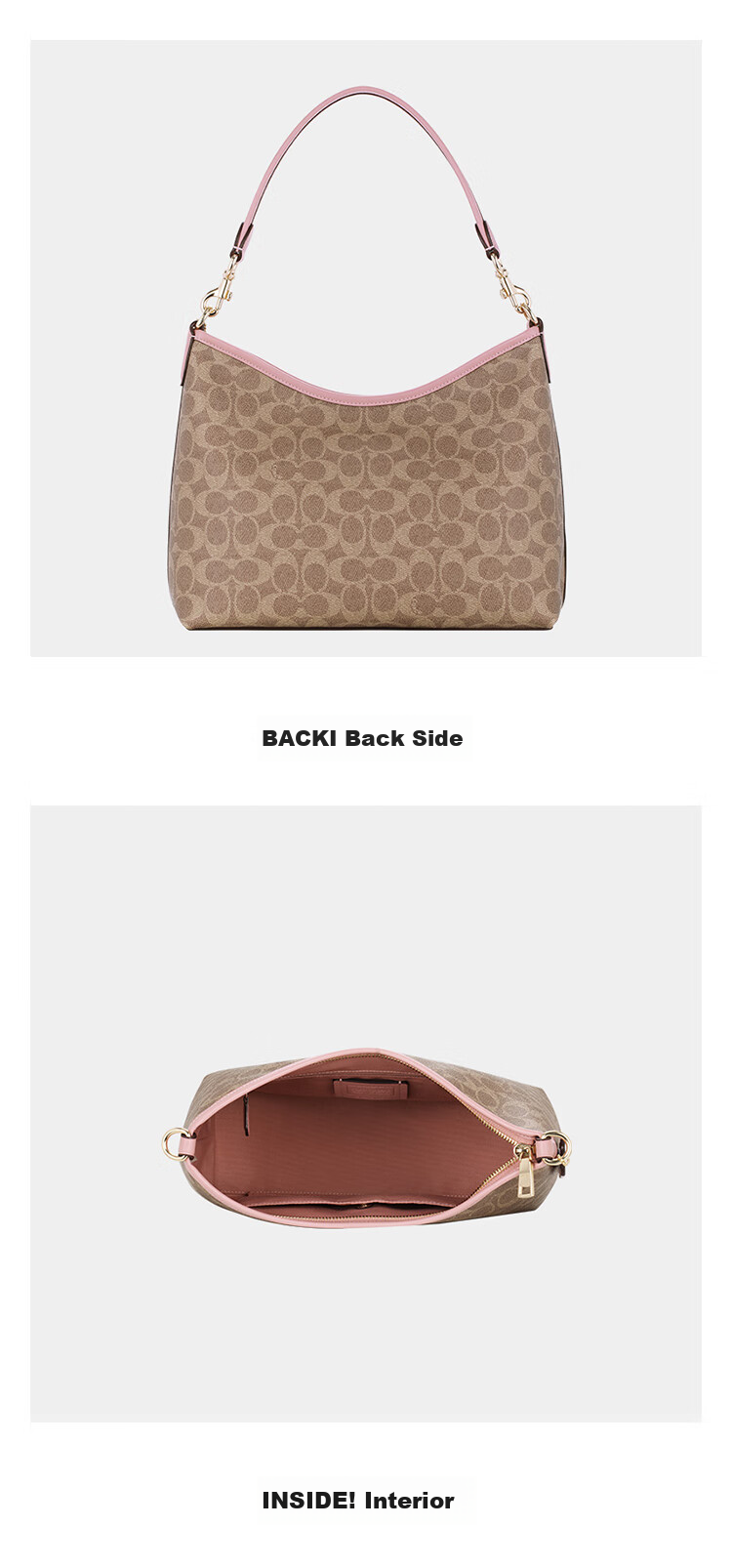 COACH [Brand Direct Supply] Women's LAUREL Medium Shoulder Tote Bag, Coffee And Black Patchwork CV975 Gift 6