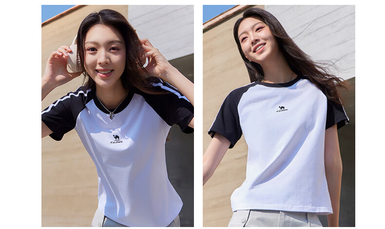 CAMEL [Dilireba's Same Style] Short-Sleeve T-Shirt, Soft Cotton T-Shirt, Unisex Summer New Sports Loose Casual Top 16