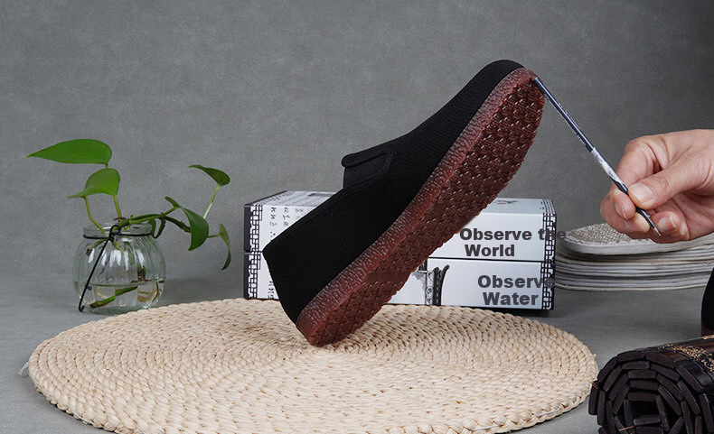 Weizhi Men's Cloth Shoes, Traditional Beijing-Style Cloth Shoes, Casual Low-Top Work Shoes, Slip-On Elderly Shoes, WZ1037 11