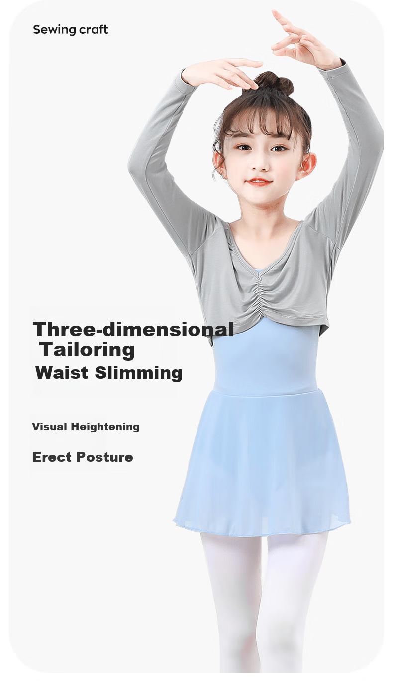 Zhiyouban Children's Outer Dance Shawl Ballet Practice Top Cover-Up Shoulder Guard Girls' Dance Thin Vest Pink 6