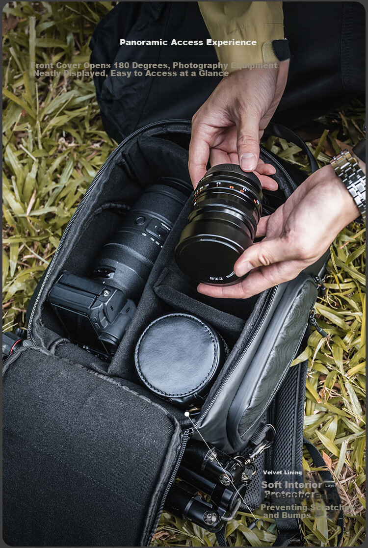 GYXX Gaia C1 Crossbody Camera Bag, Dual-Use Backpack for Men And Women, DSLR And Mirrorless Camera Photography Bag, Storage Inner Liner Bag 7