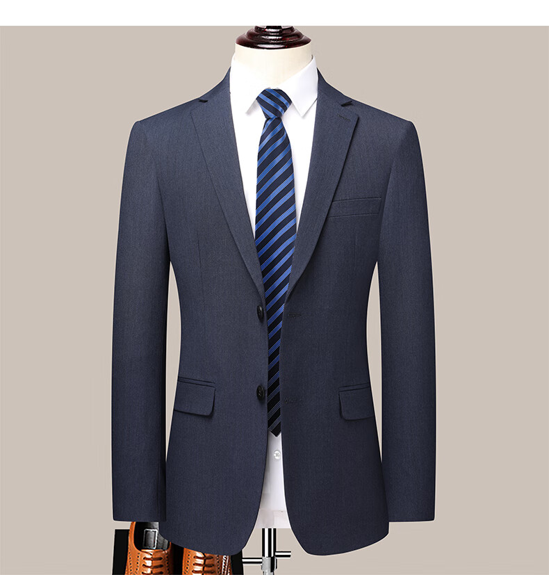 Shanshan [Anti-Wrinkle & Stylish] Men's Slim Fit Business Casual Workwear Suit Groom Wedding Tuxedo 9
