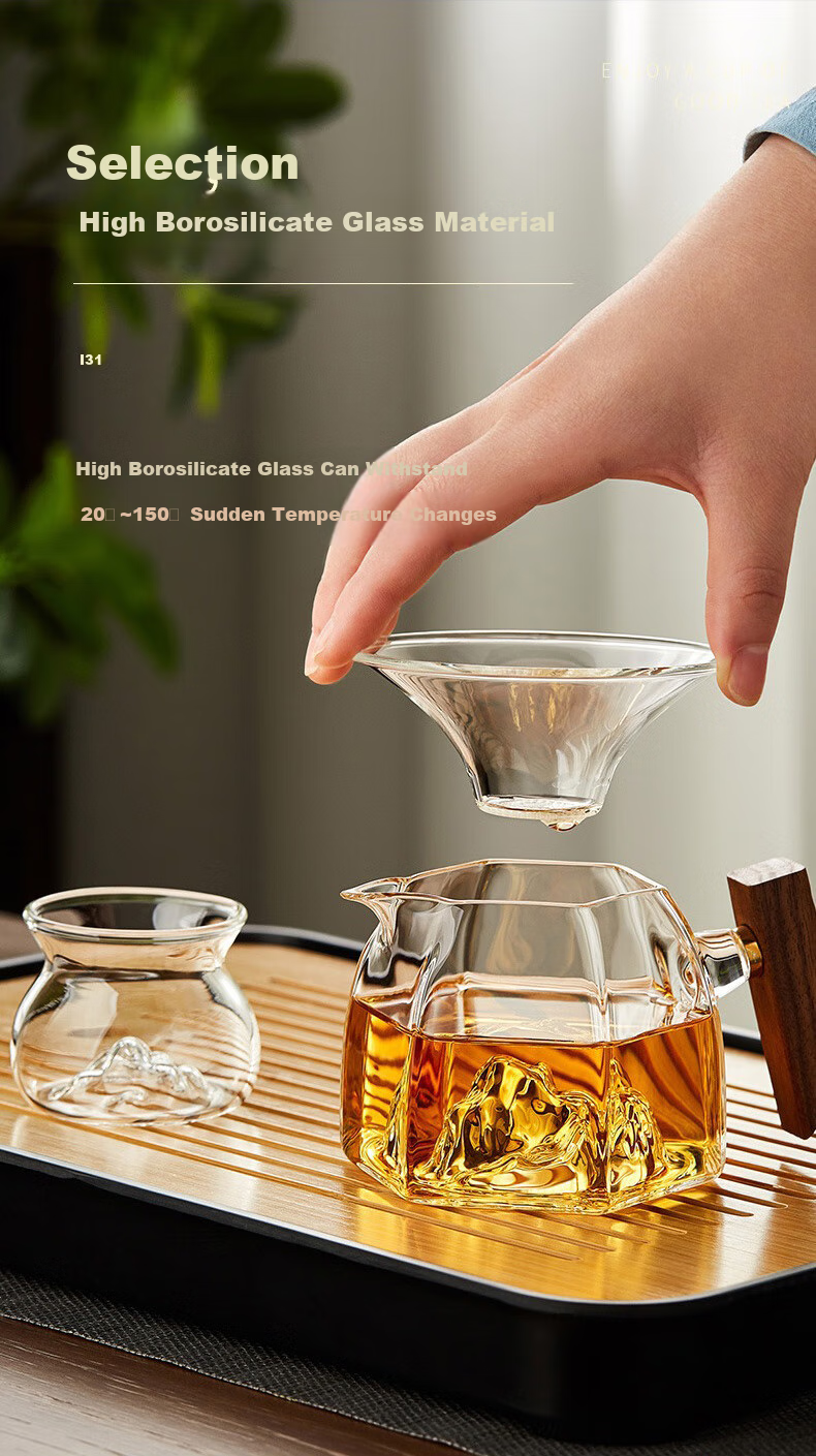 YIJUKE Glass Tea Strainer with Creative Tea Filter Mesh, Tea Infuser Funnel, Tea Accessory, Tea Filter 3