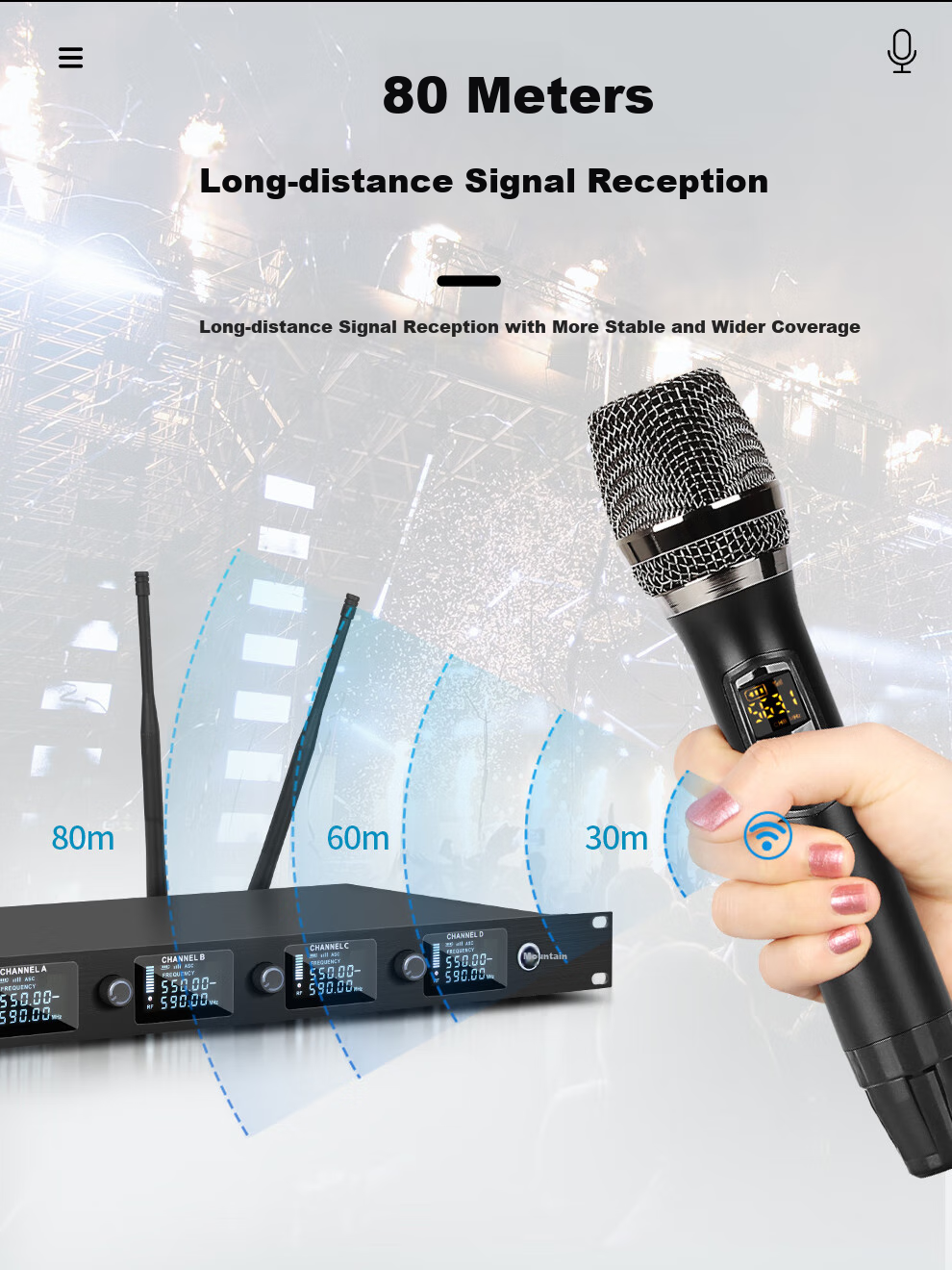 Depusheng Professional One-To Wireless Conference Microphone, Microphone for Hosting Meetings, Performances, Broadcasting, Live Streaming, Stage Speeches, Engineering Model with Stable Gooseneck And Anti-Howling DF206 4