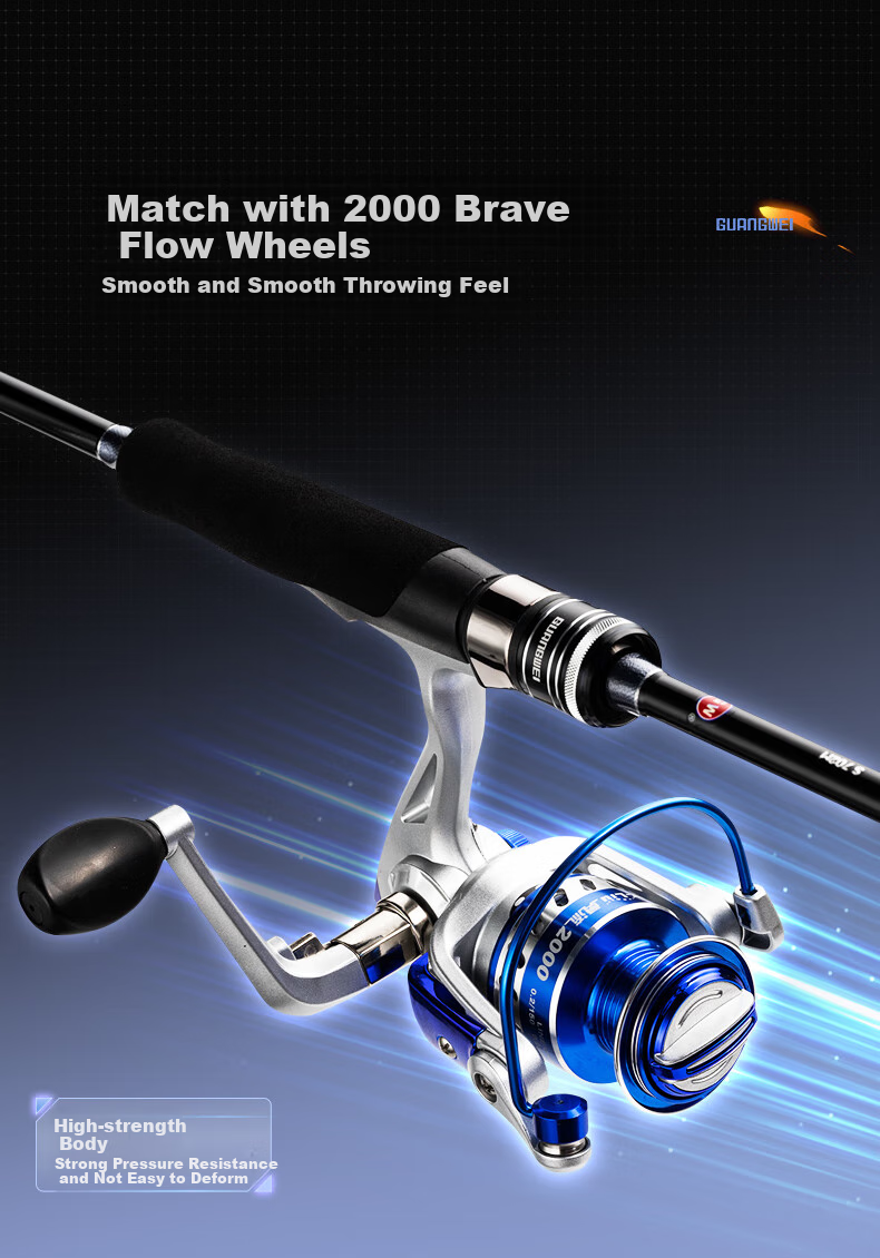 GW 2.1m M-Speed Dragon II Straight Handle Spinning Reel Lure Rod Set, Versatile Lure Rod, Sliding Rod, Fishing Rod 10
