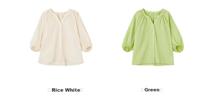 Dme [Bian Dao Qing Shi] Spring Literary Style Simple V-Neck Mid-Sleeve Shirt, Lightweight Breathable Blouse, Women's Top 8