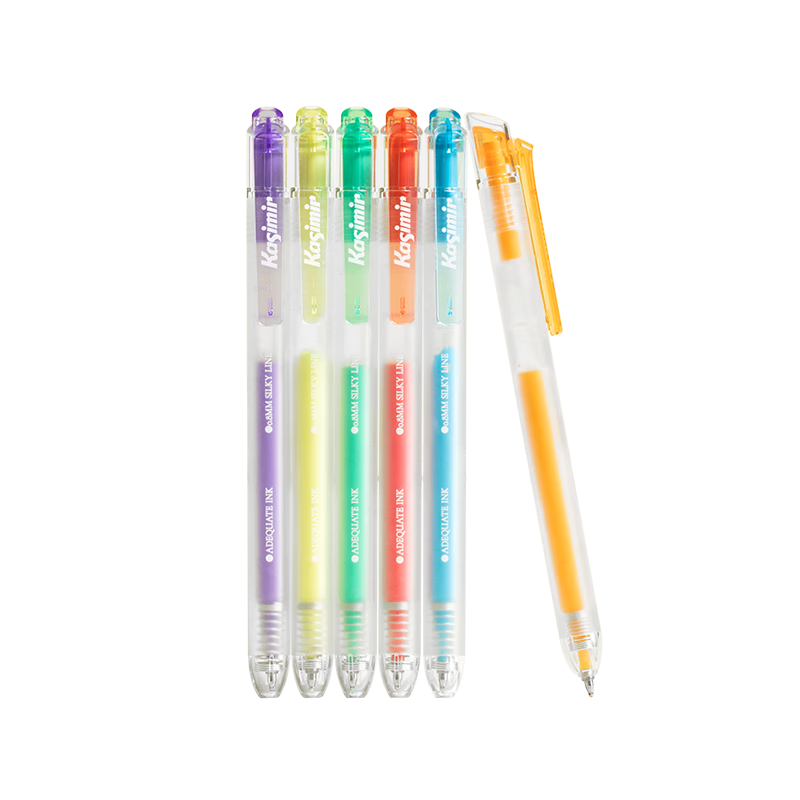 Cashmere Click Acrylic Gel Pen Colorful Gel Pen Student Stationery Drawing Journal Pen Large Capacity Rollerball Pen Exam Review Highlight Marker - Neon 6-Pack