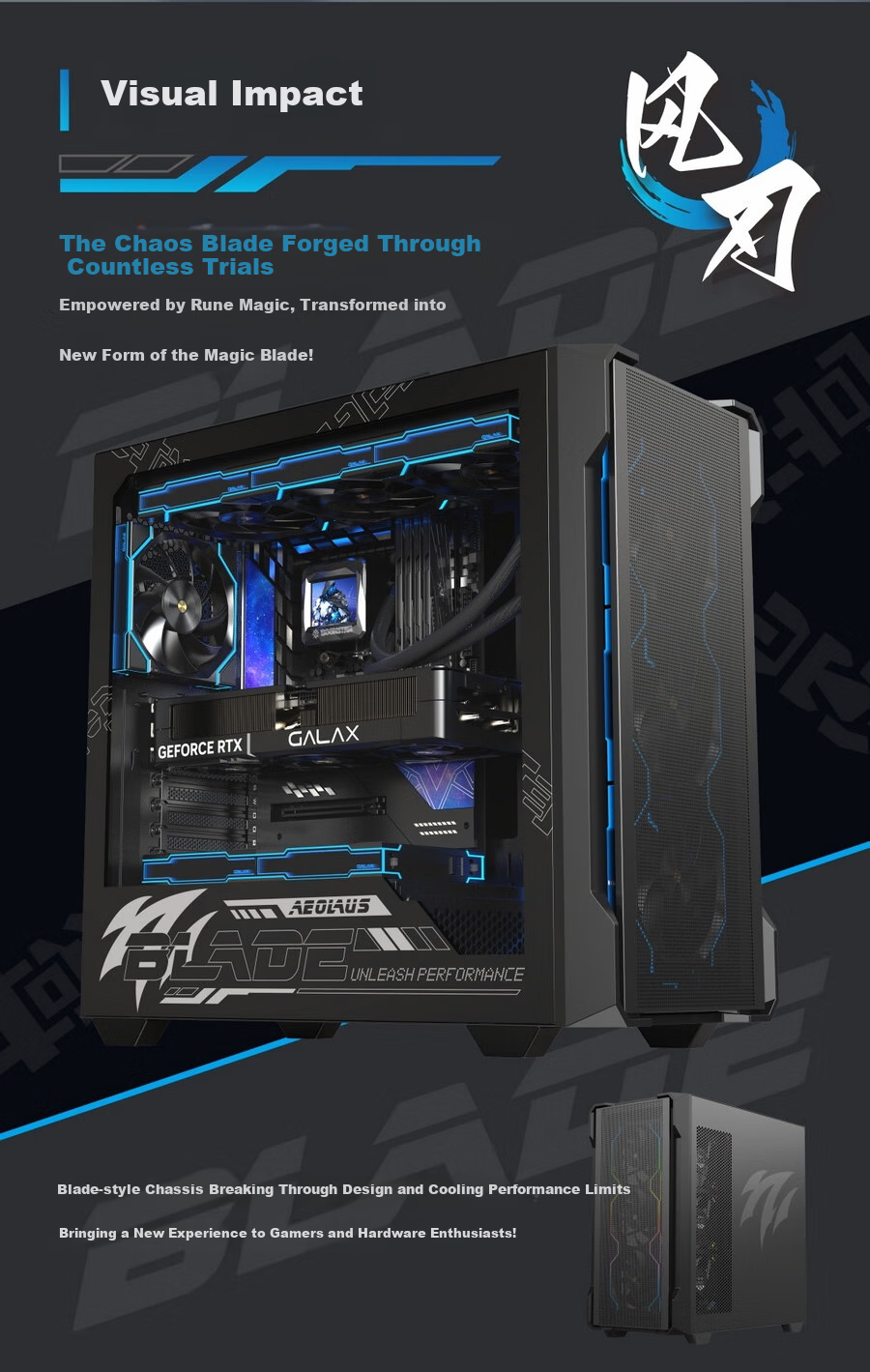 Yingchi Gaming Desktop Computer Case, Black (ATX/TYPE-C/Rapid Disassembly/Back-Mounted Motherboard Compatible/Vertical Graphics Card Installation/Integrated Cable Management/Component Box) 5