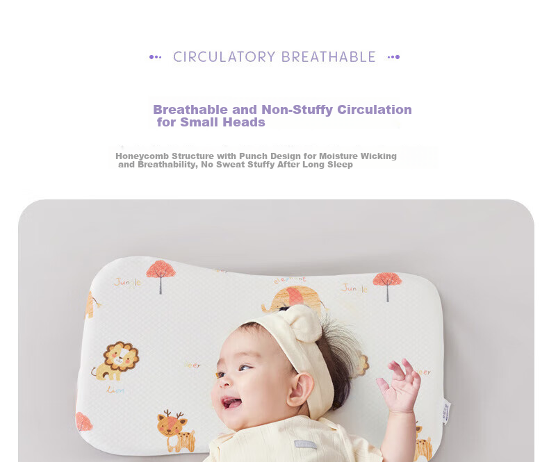 Luolaikids Children's Latex Pillow, Baby Pillow for Ages 1-3, Ultra-Thin, Single Pack, 30*50 Cm 12