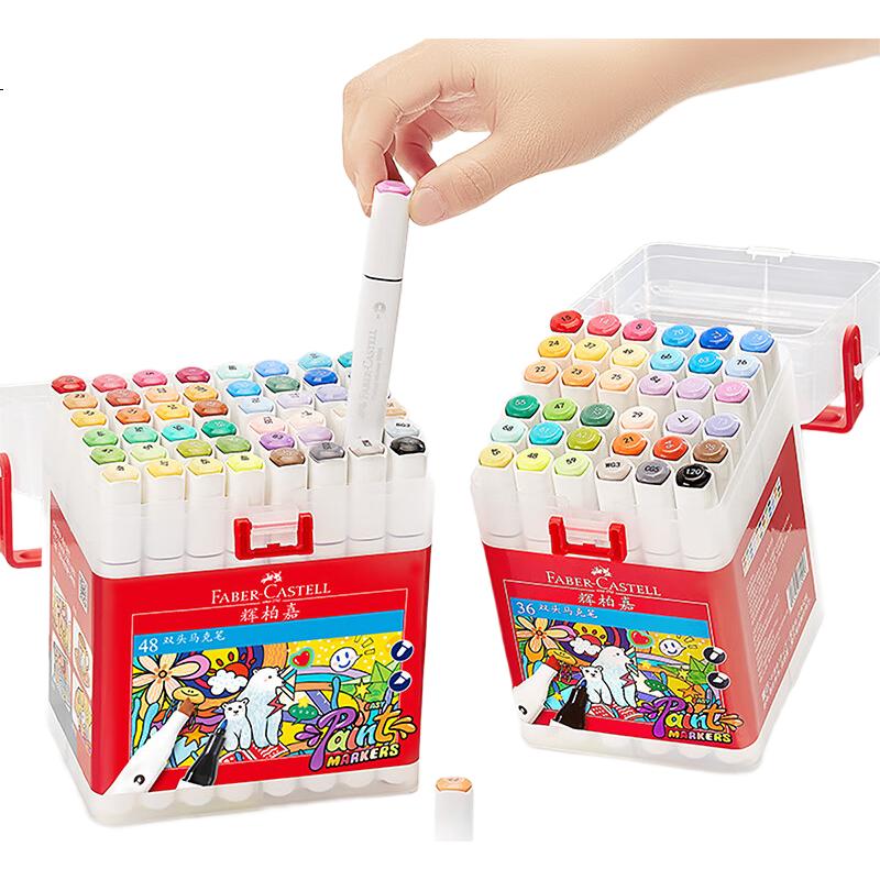Маркеры Faber-Castell Dual-Tip, набор из 48 цветов, художественные акварельные маркеры для рисования и эскизов, O1-553638