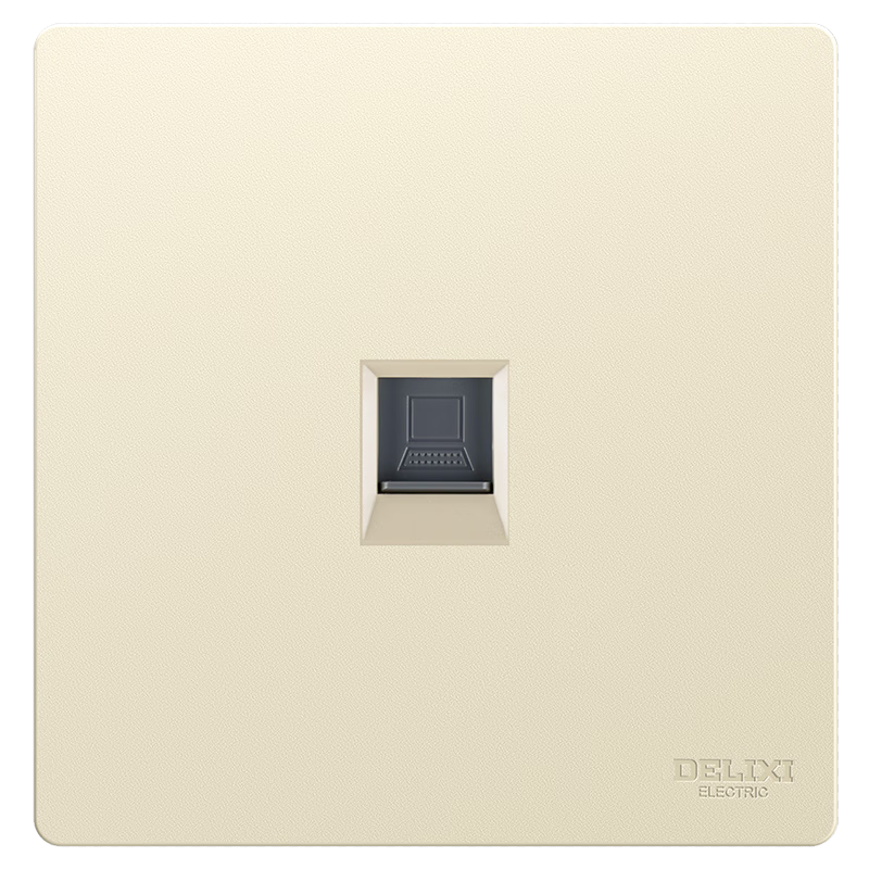 DELIXI Switch Socket CD806 Matte Frosted Cream Style Large Panel Computer Socket Silver Osmanthus Yellow