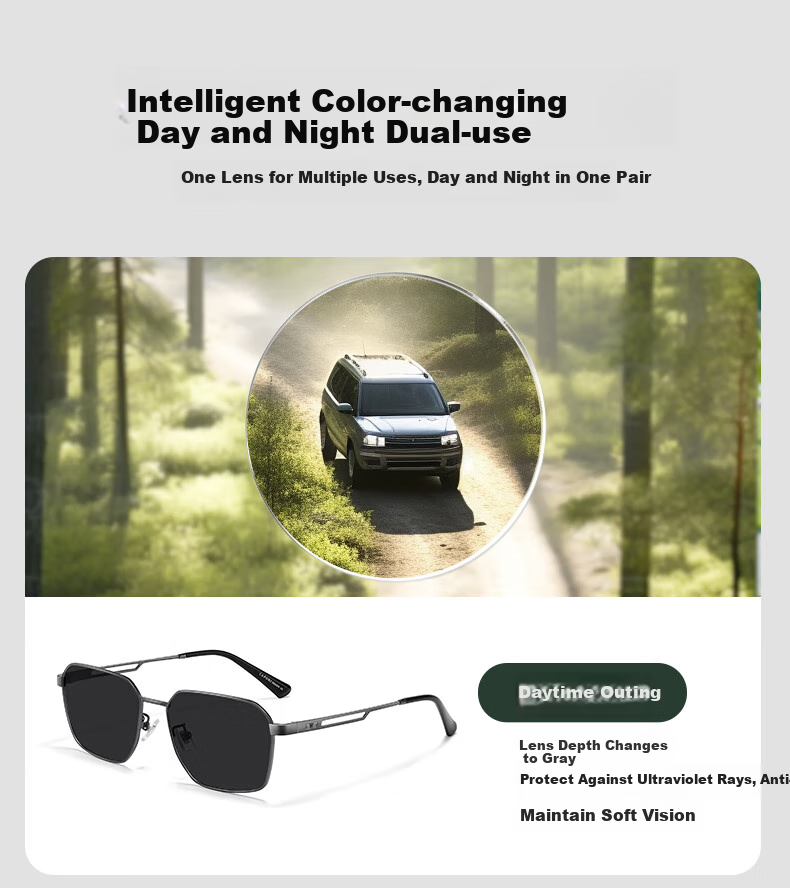 CAPONI Photochromic Polarized Sunglasses for Men, Driving-Specific Night Vision Glasses, Day And Night Use, UV Protection, Sun Protectio 8