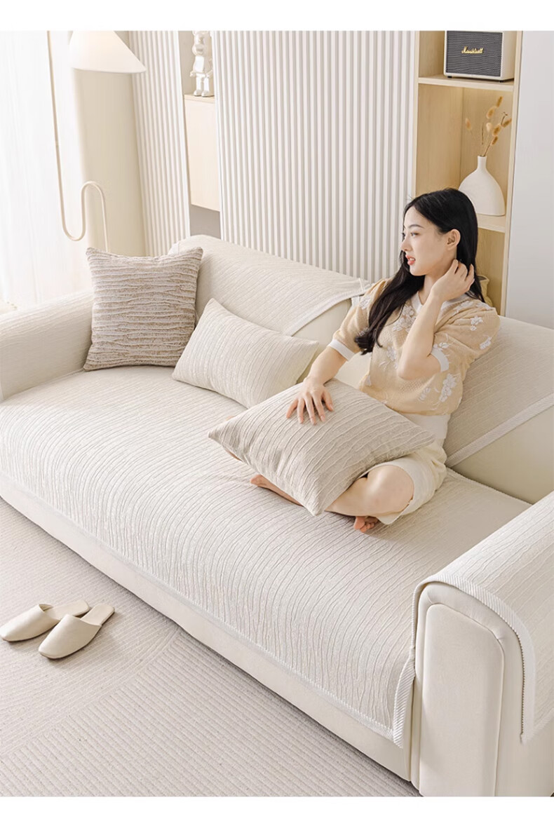 AVIVI French Sofa Cushion, All-Season Sofa Cover, Non-Slip High-End Leather Sofa Slipcover, 90*160 Wan'anmi 2