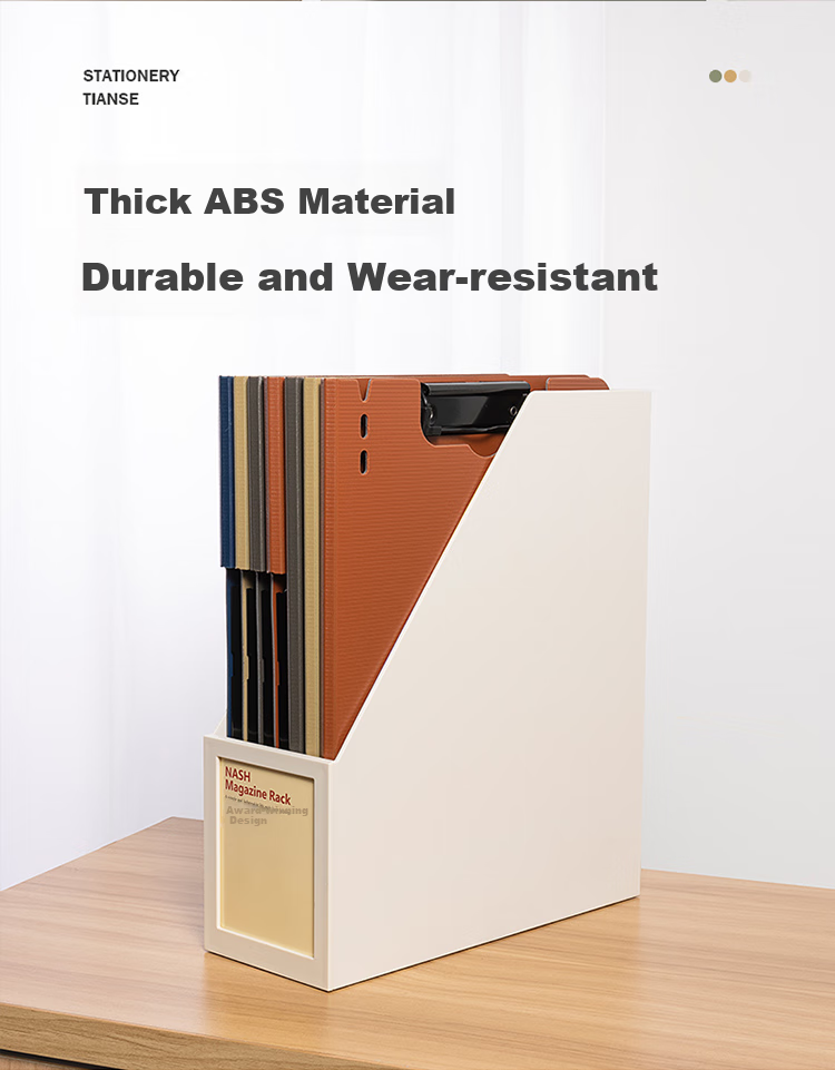 TIANSE Thickened File Organizer, Document Holder, Storage Rack, Bookend, Creative Ins Style Bookshelf, Storage Box, Office Supplies, TS-1338, Olive Gree 4