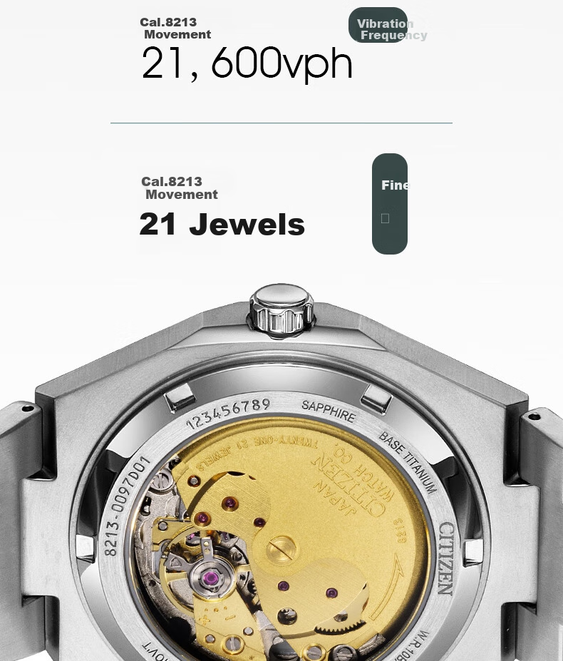CITIZEN Watch for Men, Japanese-Korean Style, Automatic Mechanical Movement, Date Display Dial, Retro Shibo Titanium, Gift for Boyfriend, NJ0180-80M 8