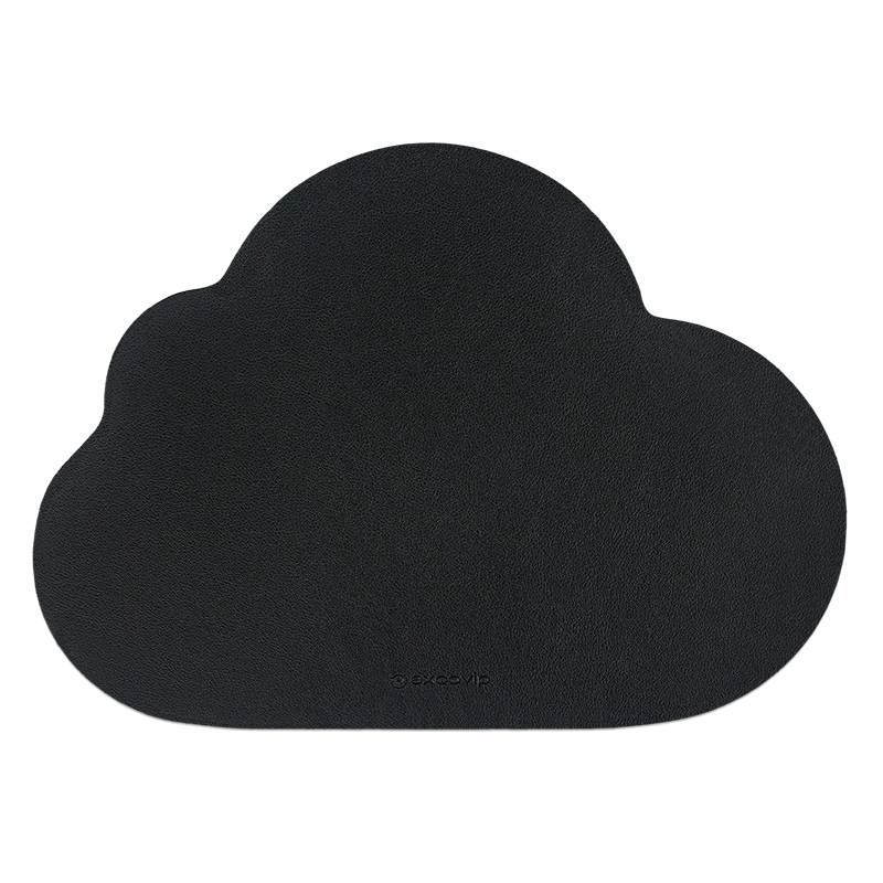 EXCO Cloud Leather Mouse Pad, Small Cute Waterproof Leather Desk Mat, Small Mouse Pad for Computer Office Use, Portable, Suitable for Men And Women, Black, 0505