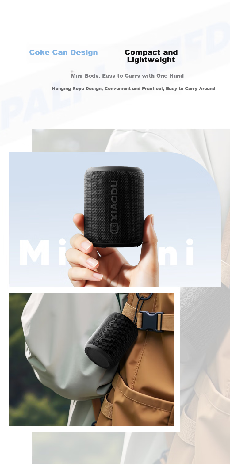 Xiaodu Bluetooth Speaker, Mini Lightweight Portable Bluetooth Speaker, Pengpai Sound Wave Acoustic Mini Cannon, Outdoor Dustproof Waterproof Camping, Ultra-Long Battery Life 5