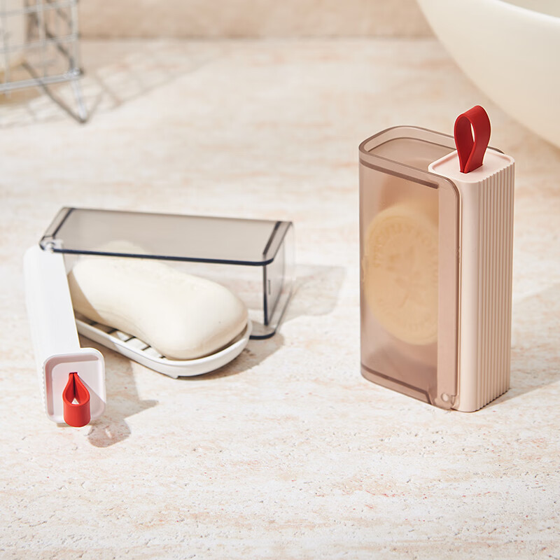 BDO Transparent Travel Toiletry Set with Draining Soap Dish, Toothbrush Holder, And Toothbrush Case for Student Dormitory, Business Trip Essential, Portable Detachable ABS Material for Military Training