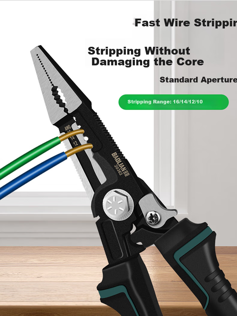 Baolian Electrician's Pliers, Multi-Functional Wire Cutters, Tiger Pliers, Universal Pliers, Electrician's Needle-Nose Pliers, Electrician's Pliers, Wire Cutters, Hand Pliers 3