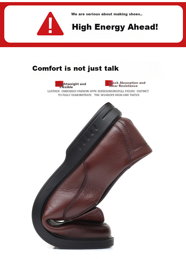 LAORENTOU Men's Leather Shoes, Business Comfortable Slip-On Shoes, Soft-Soled Driving Shoes, Lightweight Dad Soft Leather Shoes, A90194, Black, Size 40 3