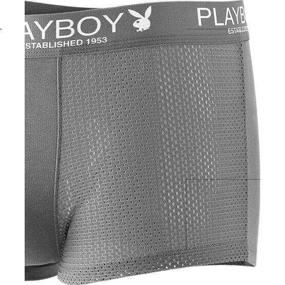 Мужские трусы PLAYBOY, шелковистая сетка, антибактериальные, дышащие, свободные, эластичные боксеры-брифы, набор из 4 шт.