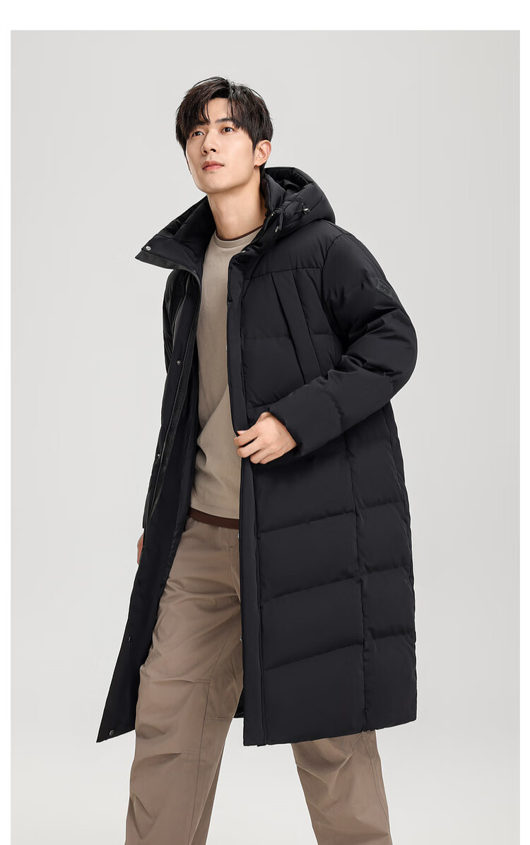 Xuezhongfei New Long Hooded Down Jacket Classic 3D Embroidery Hidden Pockets Skin-Friendly Thickened 7