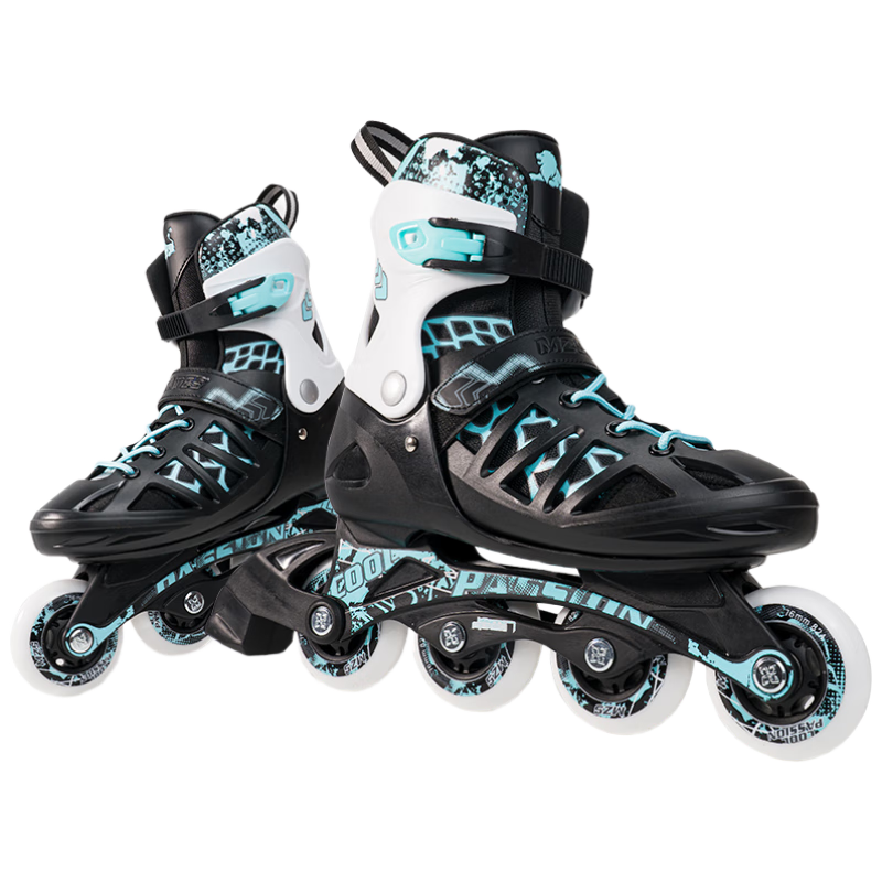 COUGAR Adult Adjustable Number Roller Skates Inline Skates Black Blue Size M