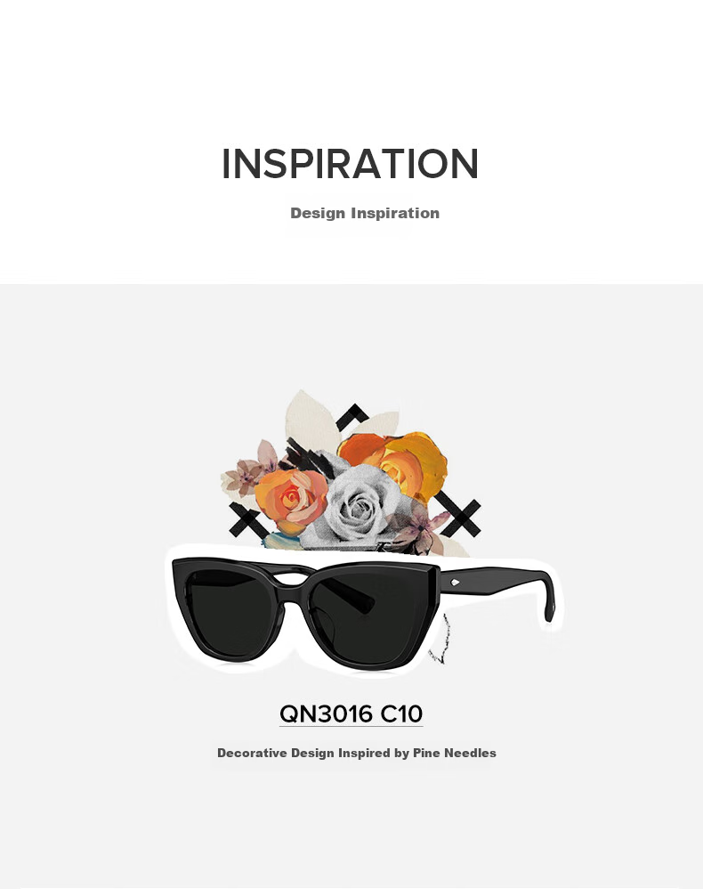 QINA [Brand Recommendation] Butterfly-Shaped Large Frame Sunglasses for Women, Gift for Girls, QN3016A20 2