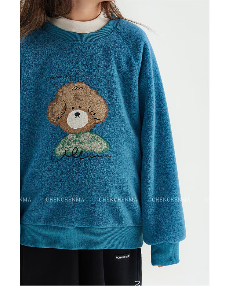 Chenchenma [Zoo] Girls' Anti-Static Animal Print Fleece Sweatshirt, Autumn And Winter Children's Top 7