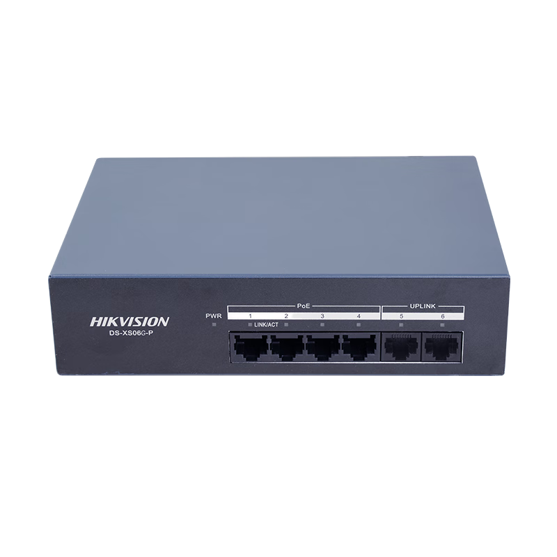 Hikvision POE Switch 6-Port Gigabit Metal Case Cooling Non-Managed Network Extender Security Surveillance Network Splitter DS-XS06G-P