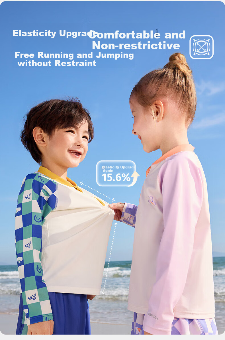 Lemonkid Children's Swimwear, Boys And Girls Swimsuit, Long-Sleeve And Long-Pants Two-Piece Set, Sun Protection Baby Swimwear, Cocoa Milkshake Brown, Size 120 7