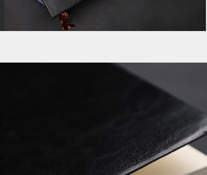 Xuchen Stationery Soft Leather B5 Black Cover Notebook 100 Sheets 200 Pages Memo Book Business Office Meeting Record Book Student Exam Writing Notebook Customizable Logo 10
